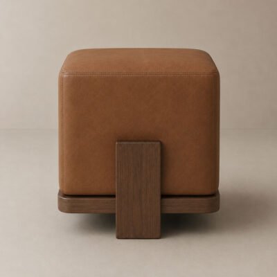 Astor leather pouf