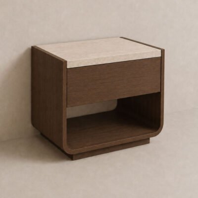 Collette bedside table - dark wood