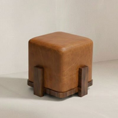 Astor leather pouf