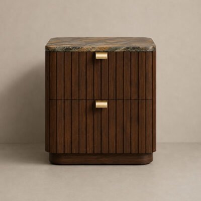 Athena bedside table - dark wood