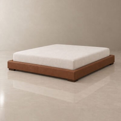 Nero leather bed base (Brown)